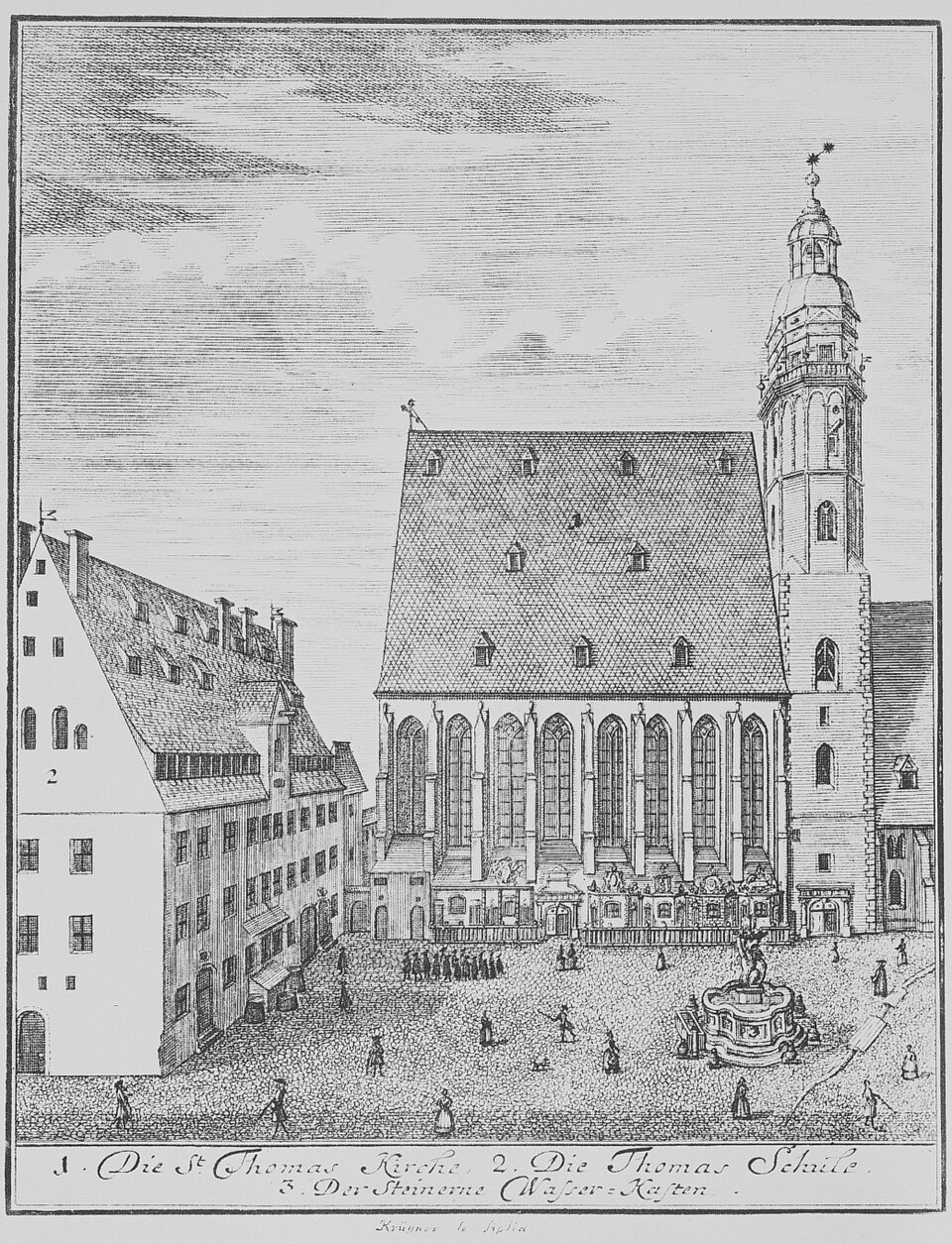 Thomaskirche and Thomasschule, Leipzig, in 1723