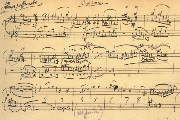 Brahms's autograph of the Capriccio in G minor, Op. 116