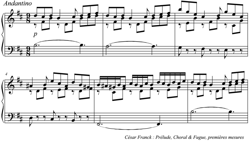 The opening of Franck's Prélude, fugue et variation, Op. 18