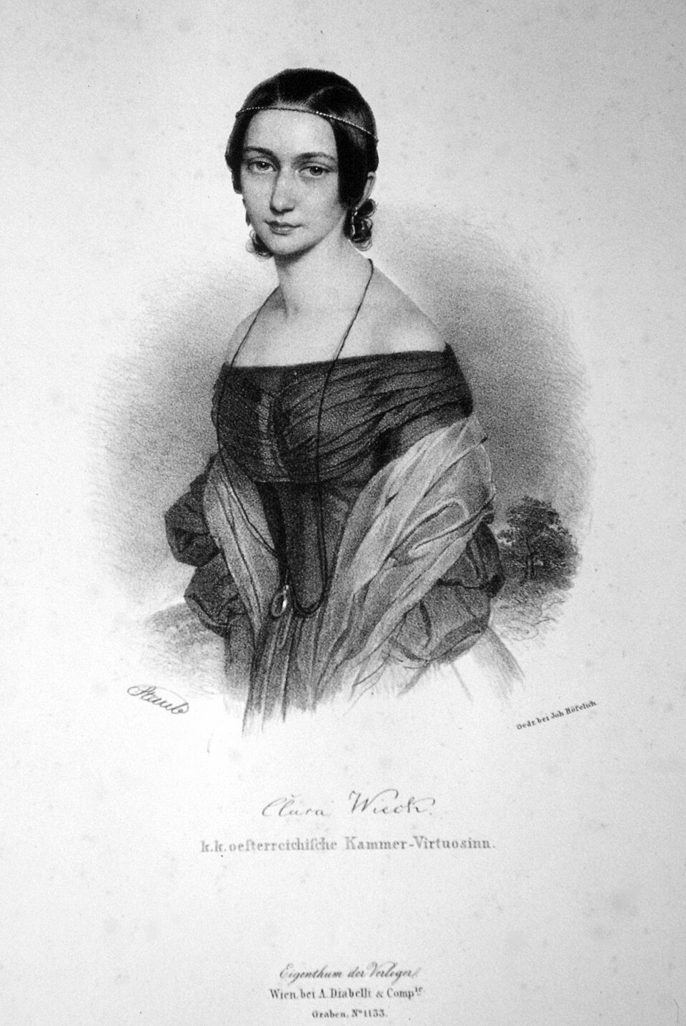 Clara Wieck, 1839 lithograph
